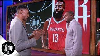 Scottie Pippen demonstrates how he would defend James Harden -- and Michael Jordan | The Jump: OT