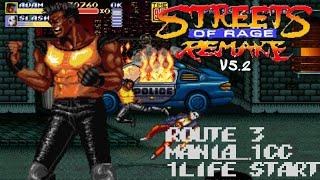 Streets of Rage Remake V5.2 - Adam - Route 3 (Mania) 1CC - 1 Life Start