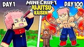 I Survived 100 Days as JUJUTSU KAISEN in Minecraft