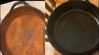 Restoring a free Lodge 15” skillet for camping, home, and anything else.