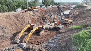 Huge Recovery!! Be careful Of Work Operator Excavator Stuck In Deep Mud