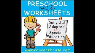 Preschool Math Worksheets Adapted for Special Education, Autism