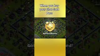 When you buy your first Gold Pass #shorts #clashofclans #coc