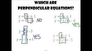 Identifying Parallel & Perpendicular Equations