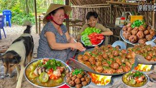 Chả Thịt Viên Chiên Sốt Bơ Tỏi, Canh Mướp Tôm | Bữa Cơm Quê Nhà Mẹ Nấu || Hometown meal