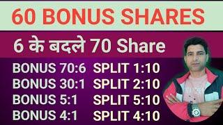 60 बोनस शेयर List News ️BONUS SHARE LATEST NEWS || UPCOMING BONUS SHARES || WANI WING || STOCKS ||