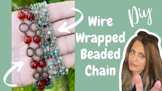 Tips and Tricks For Beaded Wire Wrapped Chain - Jewelry Making Made Easy! Basic Beading Techniques.