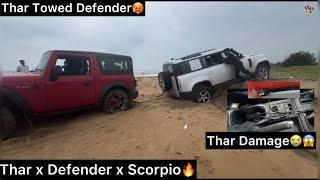 Thar ல Full ah Water. Thar DamageKaalayaa. Off-road in Thar x Defender . Scorpio vs Defender