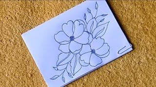 easy and simple flower drawing for beginners // how to draw flowers step by step