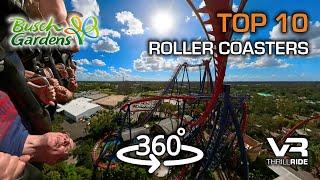 Busch Gardens Tampa all Roller Coasters on-ride POVs 360° Epic VR Experience 2024