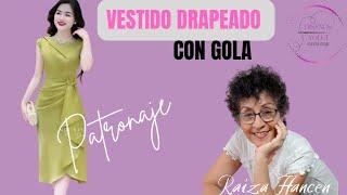 VESTIDO DRAPEADO CON GOLA