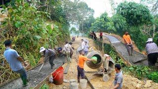 Đường Nậm Biếu (T74) Sáng chế máy kéo bê tông chạy bằng cơm phát huy tác dụng tiến độ rất nhanh