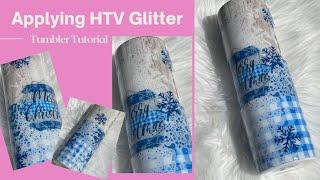 Applying Glitter HTV Tumbler Tutorial