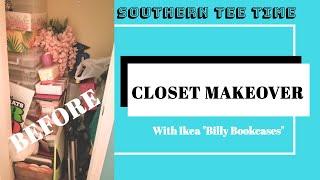 My Small Craft Room Closet Makeover | Using 2 Ikea Billy Bookcases | Organization