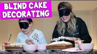 BLIND(folded) CAKE DECORATING CONTEST (with Molly Burke) // Grace Helbig