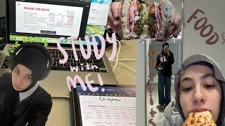 one week of studying for finals | what i eat, grwm, making snacks