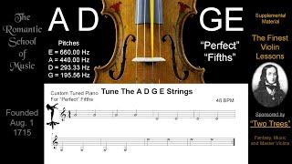 Violin A 440 + D G E at "Perfect Fifths" / Tuning Note Sound For a Violin / NO ADS TO SLOW YOU DOWN!