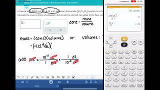 ALEKS: Using mass concentration to find solute mass and solution volume