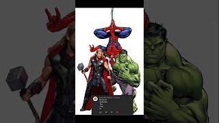 Spider-Man X Thor and Hulk mashup #comics #comicsart