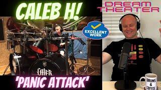 Drum Teacher Reaction: CALEB H | Panic Attack - Dream Theater / Drum Cover - Age 8!