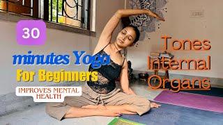 30 minutes Yoga for beginners & Improve your Internal Organs @RaaiKotha