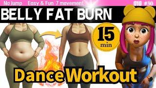 BELLY FAT BURN Dance Workout No jump | 15 Min | Low impact No jump