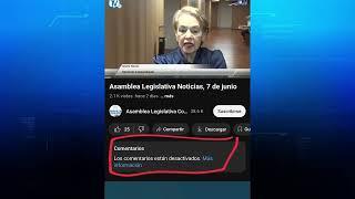 ¿La Asamblea Legislativa bloquea los comentarios en su plataforma oficial en YouTube?