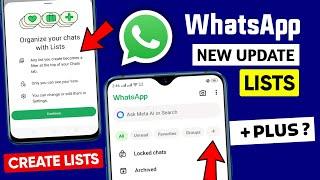 WhatsApp Lists update || WhatsApp new update || WhatsApp Organize your chats with lists