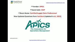 [Jul, 2022] Fast2test CSCP PDF Dumps and CSCP Exam Questions (208-223)