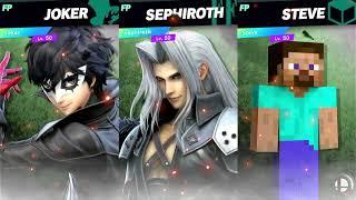 Super Smash Bros Ultimate Amiibo Fights 11pm Finals Joker vs Sephiroth vs Steve