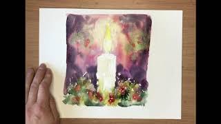 Christmas Candle Loose Watercolours with Andrew Geeson