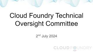 Technical Oversight Committee 2nd July, 2024