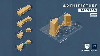 Architecture Diagram by SketchUp + Photoshop (Làm Diagram Kiến Trúc)