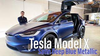 New Tesla Model X: Satin Deep Blue Metallic