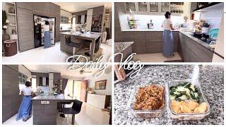 Daily Vlog, Kegiatan IRT di dapur minimalis masak bersih bersih dapur, tips simpan makanan di kulkas