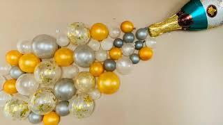 CHAMPAGNE Bottle Balloon Decoration | BUBBLE Balloon Decoration | Tutorial | DIY | Party Decoration