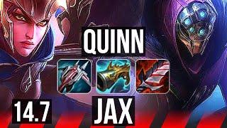 QUINN vs JAX (TOP) | 9k comeback, 45k DMG, 400+ games | EUW Diamond | 14.7