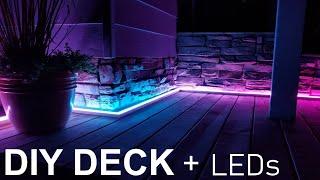 DIY Ground Level Deck with LEDs - Full Step by Step Walkthrough