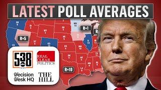 2024 Battleground Map Based on Current Presidential Polling Averages