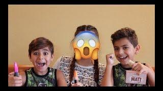 My 2 little brothers do my makeup  |Perla Sibani     اخوتي الصغار عملوا مكياجي