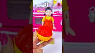 Squidgame Younghee Eating Orange Set Toys, Satisfying ASMR Unboxing Miniature Kitchen with Subeo