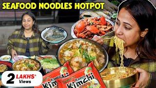 KIMCHI Seafood Noodles COOKBANG| Delicious Kimchi Ramyun with Giant Prawn, Crab & More