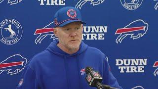 Buffalo Bills Head Coach Sean McDermott talks to media