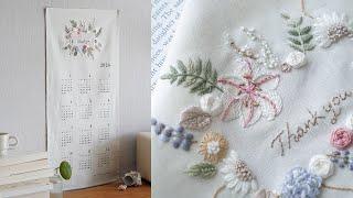 Floral Hand Embroidery with Message For Beginners | ASMR