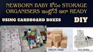 DIY || Storage Organisers for Baby Using Cardboard boxes at home |Dresses Organiser||