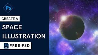 How to Create Faraway Galaxies, Space Illustration | Adobe Photoshop Tutorial