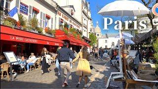 [4K] Paris Walk: Montmartre, La Maison Rose, Sacré-Cœur, Place du TertreWall of Love  2022