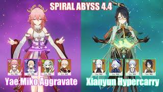 C0 Yae Miko Aggravate & C0 Xianyun Ayaka Hypercarry | Spiral Abyss 4.4 | Genshin Impact
