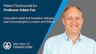 A patient testimonial for Professor Adam Fox