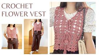 FLOWER CROCHET VEST | CROCHET BY BEV